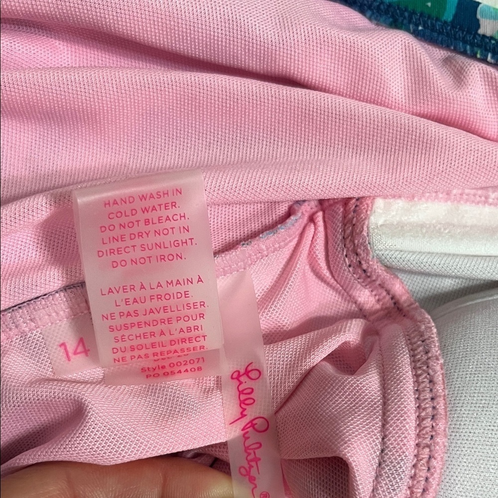 Lilly Pulitzer Blue and Pink Floral Kids One Piece - Picture 9 of 11